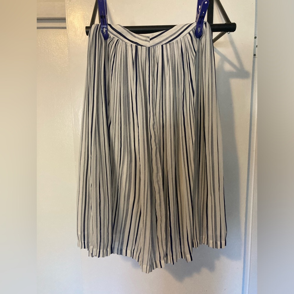Blue and white flowy skirt